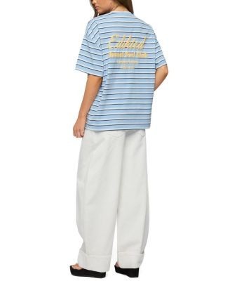 Edikted Chill Girl Striped Oversized T Shirt