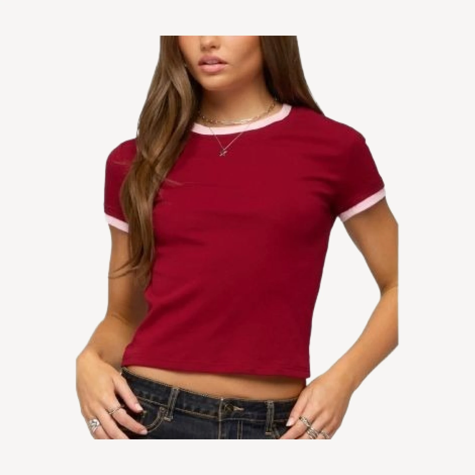 Edikted Opaline Contrast T Shirt