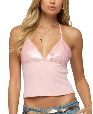 Edikted Katelyn Sequin Halter Top