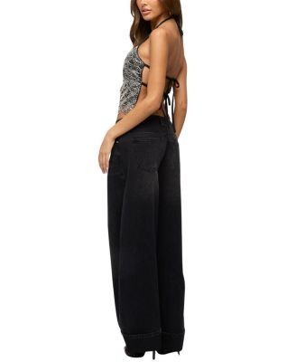 Edikted Naira Beaded Scalloped Halter Top