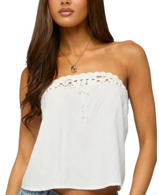 Edikted Pearle Crochet Trim Strapless Top