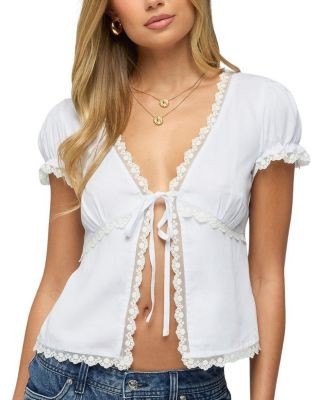 Edikted Eman Lacey Tie Front Top
