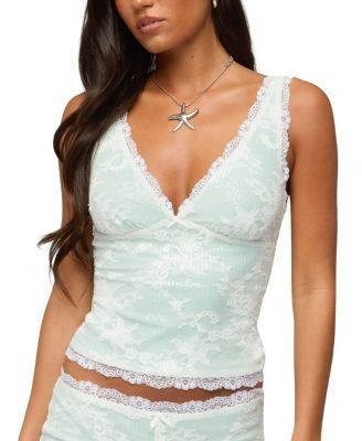 Edikted Amanu Sequin Lace Tank Top