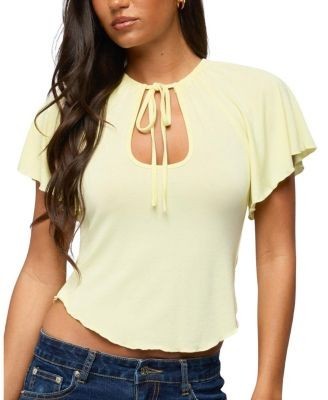 Edikted Roye Keyhole Flutter Raglan Top