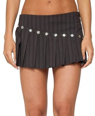 Edikted Mira Iridescent Button Pleated Skort