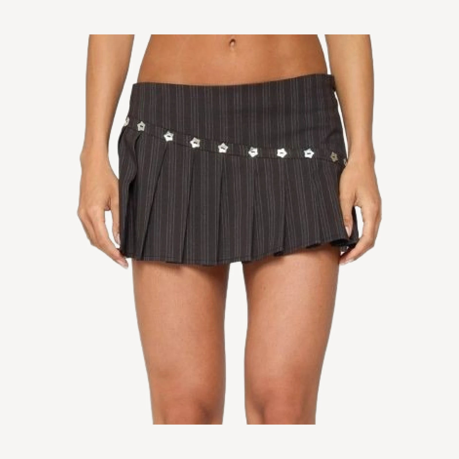 Edikted Mira Iridescent Button Pleated Skort