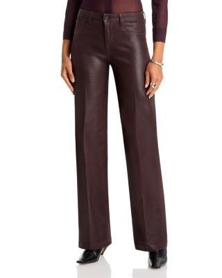 L'Agence Scottie High Rise Wide Leg Coated Jeans in Dark Java