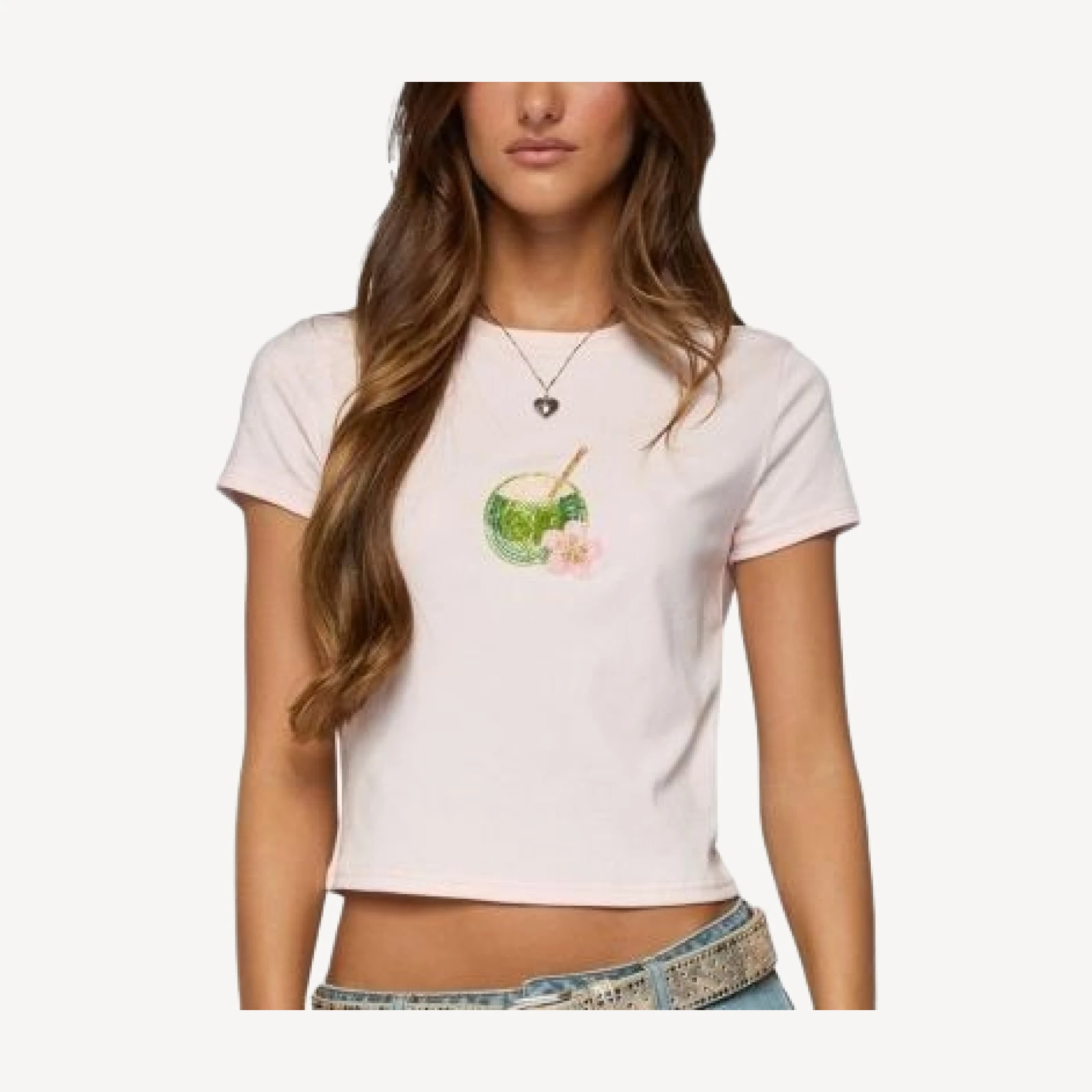Edikted Coconut Beaded T Shirt