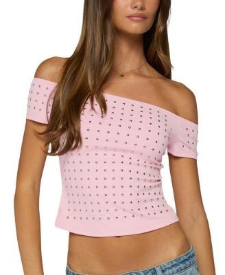 Edikted Mack Studded Off Shoulder Top