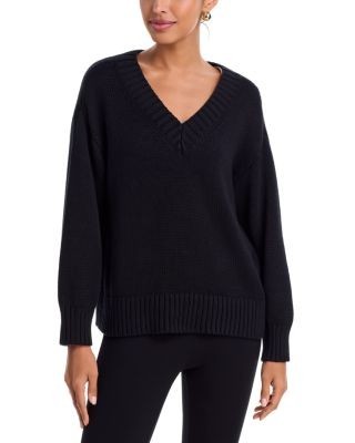 L'Agence Paxton Cotton V-Neck Sweater