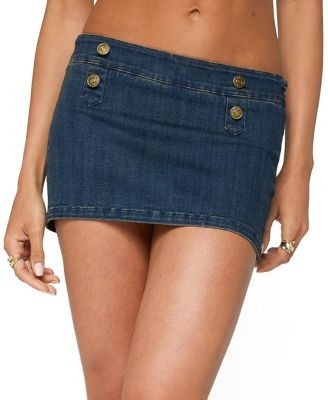 Edikted Taliyah Stretchy Denim Mini Skort