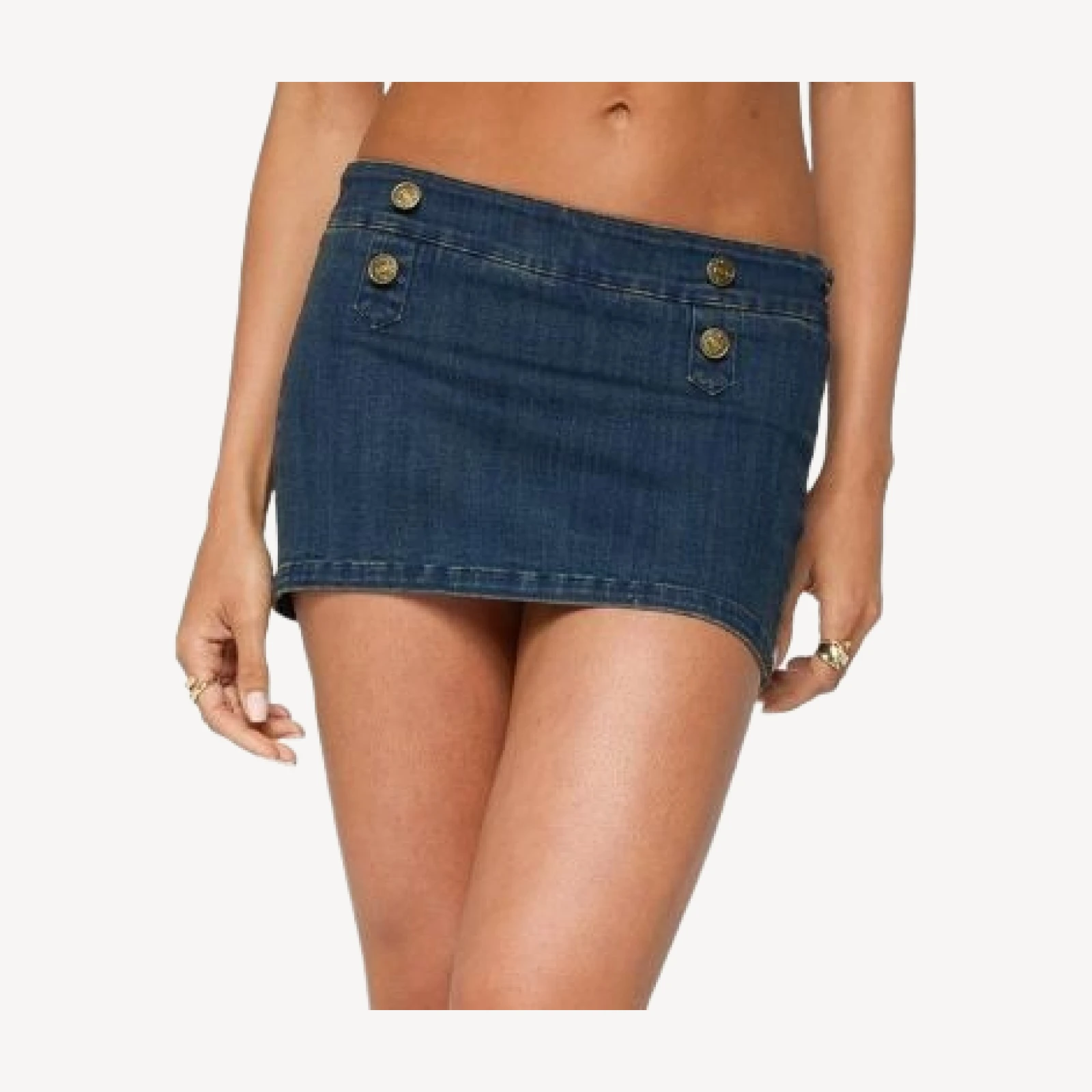 Edikted Taliyah Stretchy Denim Mini Skort
