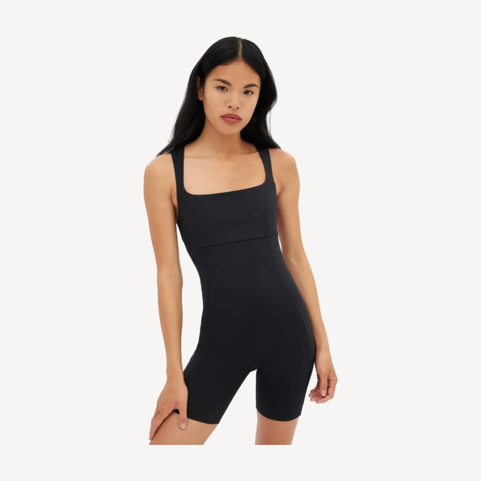 Black Tina Open Back Unitard