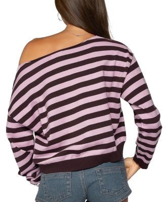Edikted Campus Striped Knit Sweater