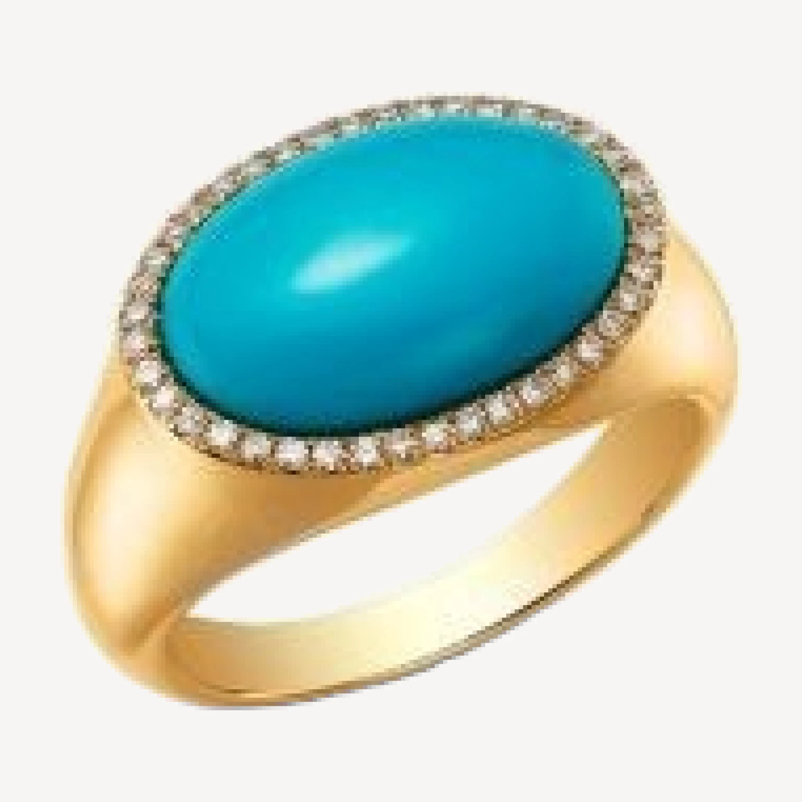 Bloomingdale's Fine Collection Turquoise & Diamond Halo Ring in 14K Yellow Gold