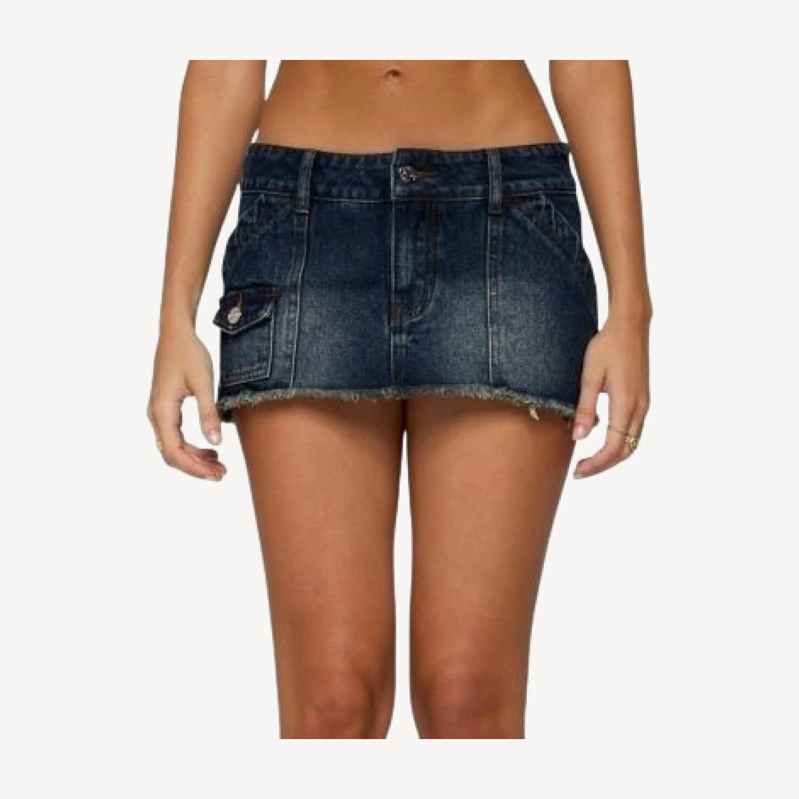 Edikted Adania Denim Mini Skort