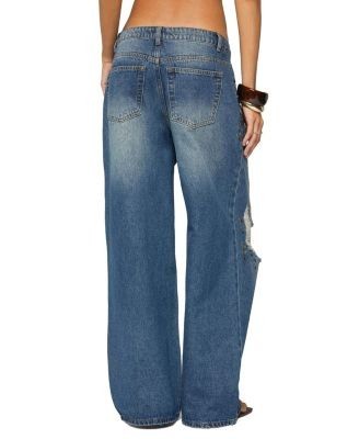 Edikted Eunia Studded Low Rise Baggy Jeans