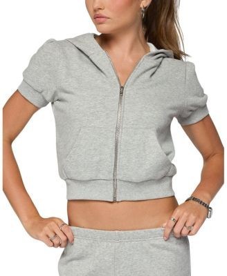 Edikted Rachel Short Sleeve Hooded Top