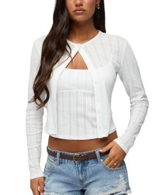 Edikted Adie Pointelle Cardigan