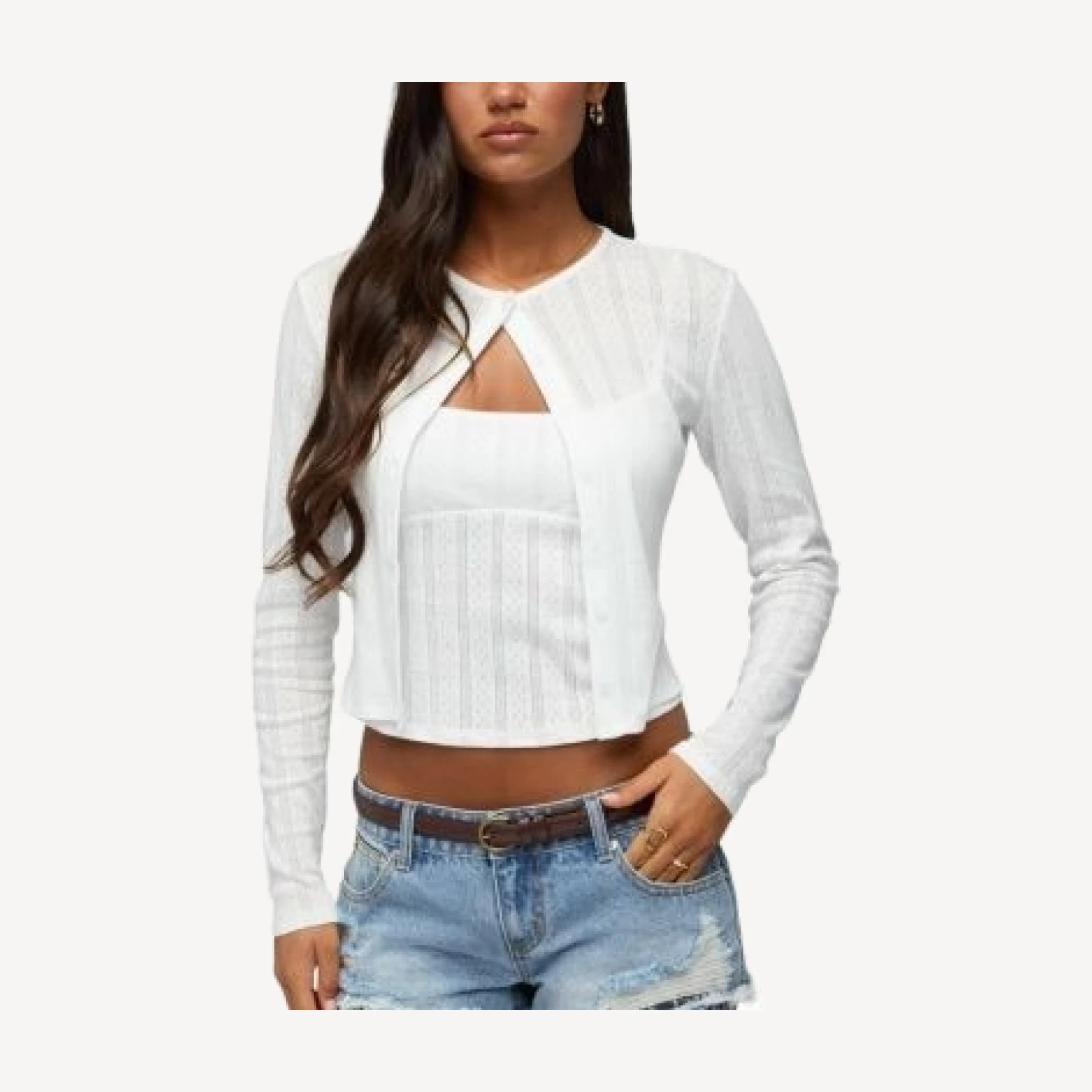 Edikted Adie Pointelle Cardigan