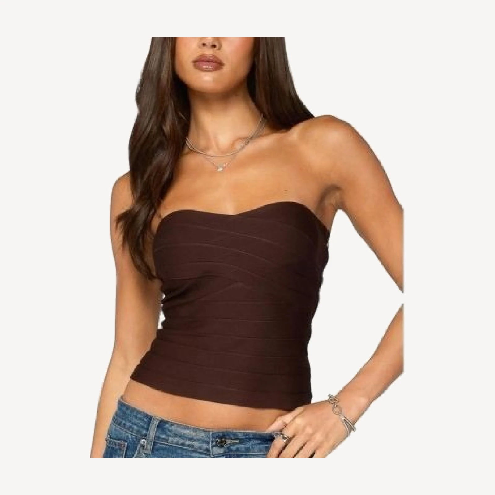 Edikted Marzi Strapless Knit Bandage Top
