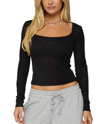 Edikted Amanita Scoop Neck Long Sleeve Top