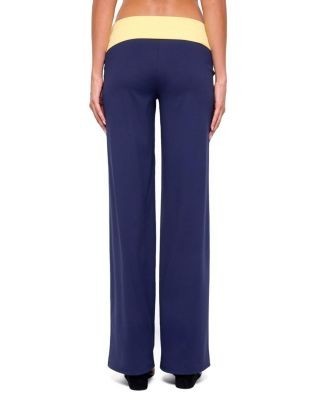Edikted Dayna Contrast Foldover Straight Leg Pants