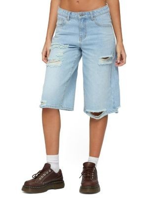 Edikted Distressed Low Rise Boyfriend Bermuda Shorts
