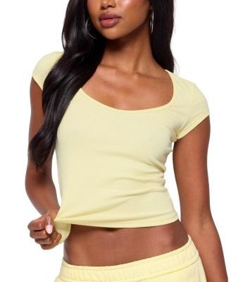 Edikted Chari Ribbed Scoop Neck T Shirt