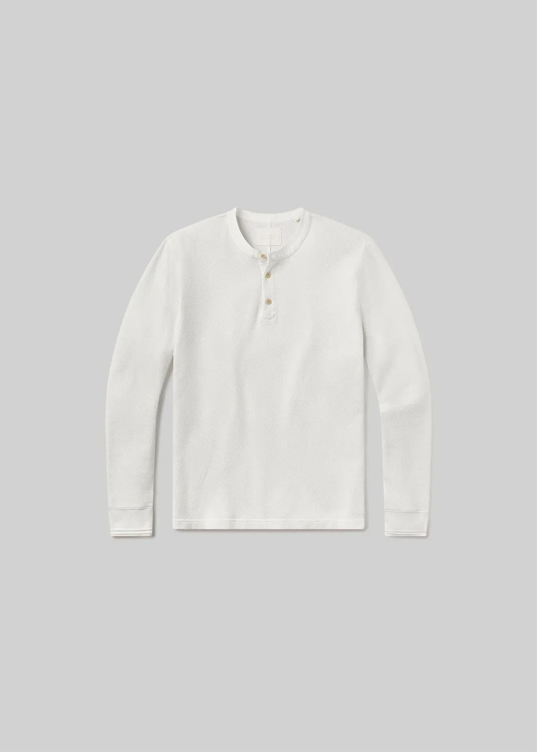 Waffle Three Button Henley in Plaster