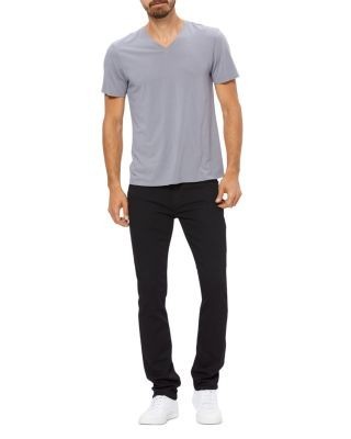 Paige Skinny Fit Croft Jeans in Black Shadow