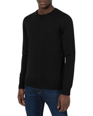 Armani Wool Solid Slim Fit Crewneck Sweater