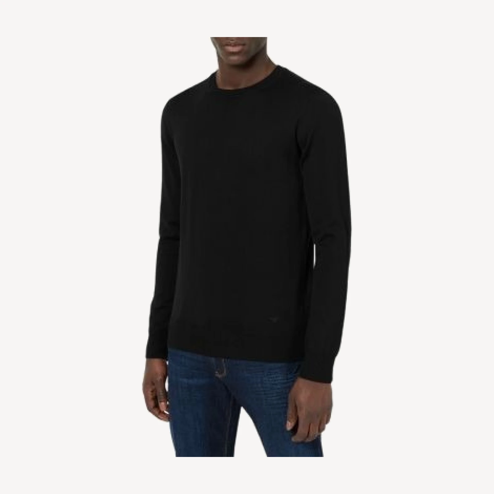 Armani Wool Solid Slim Fit Crewneck Sweater