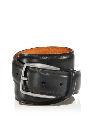 The Men's Store at Bloomingdale's Men's Brushed Nickel Buckle Italian Leather Belt - Exclusive
