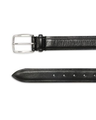 The Men's Store at Bloomingdale's Men's Brushed Nickel Buckle Italian Leather Belt - Exclusive