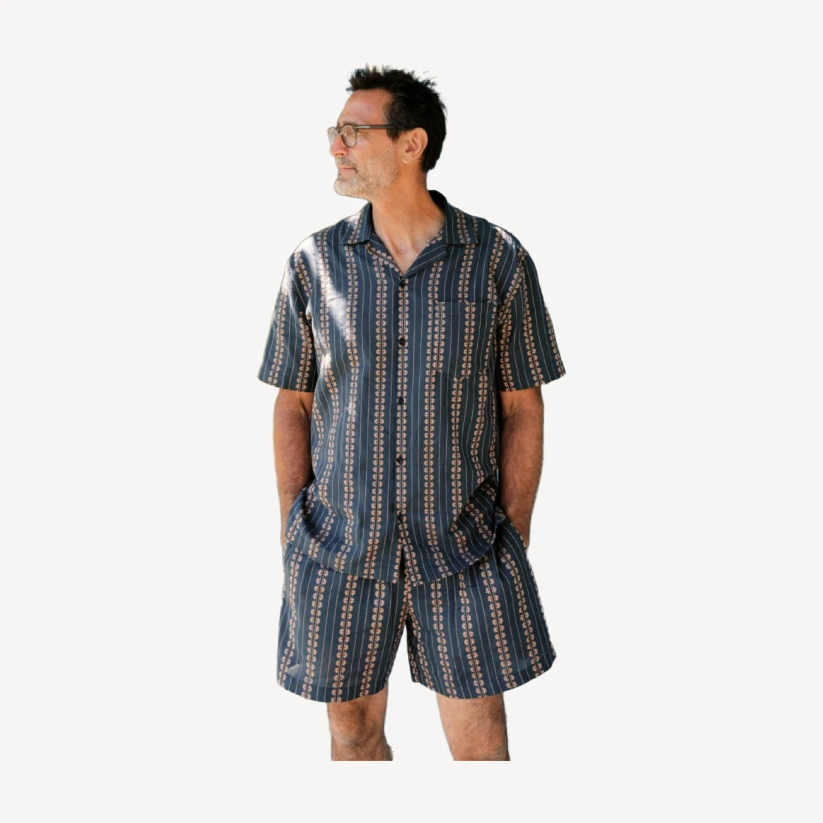 The Pedro Short Sleeve Shirt | Indigo Zinnia Stripe