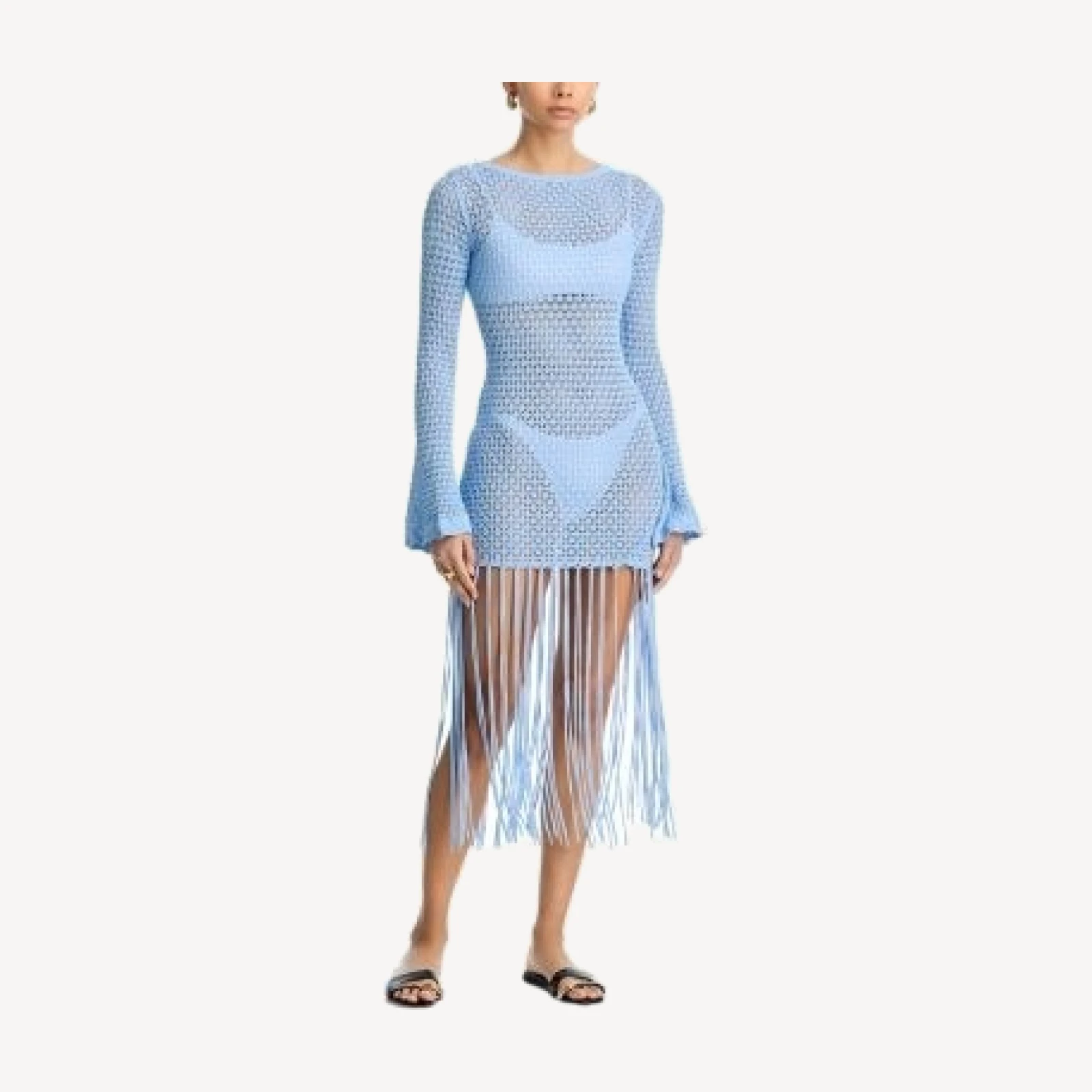 Aqua Fringe Swim Cover-Up Dress - Exclusive