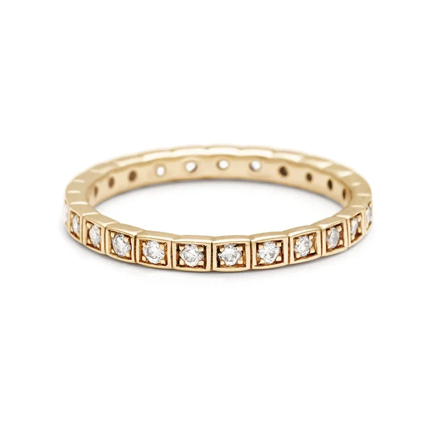 Wheat Eternity Band - 14k Gold & White Diamonds