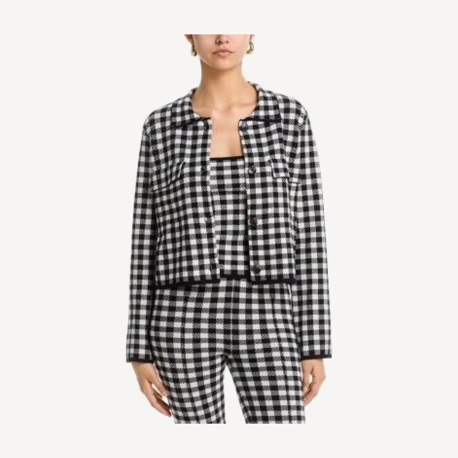 Aqua Gingham Knit Jacket - Exclusive