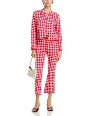 Aqua Gingham Knit Pants - Exclusive