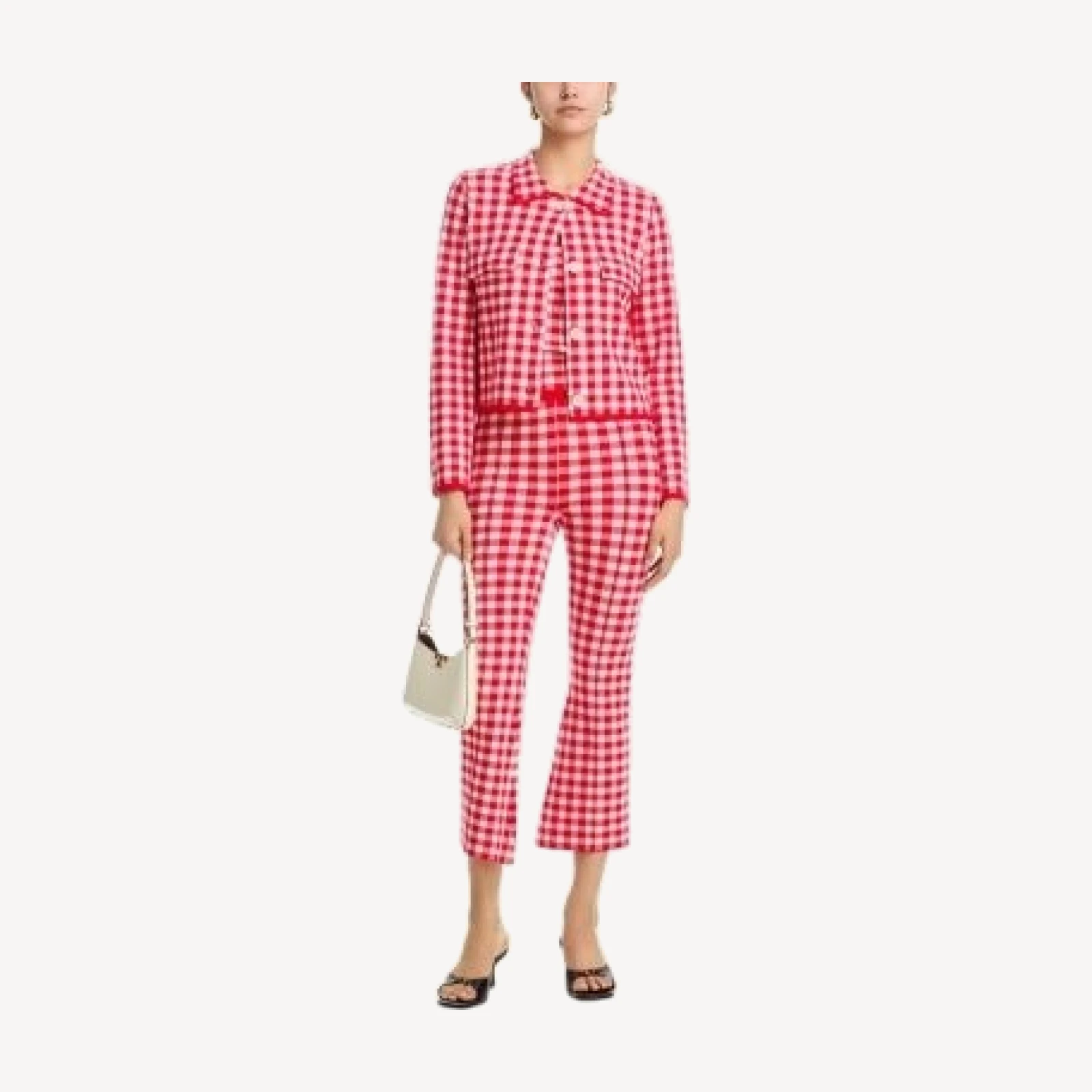 Aqua Gingham Knit Pants - Exclusive