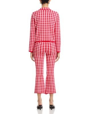 Aqua Gingham Knit Pants - Exclusive