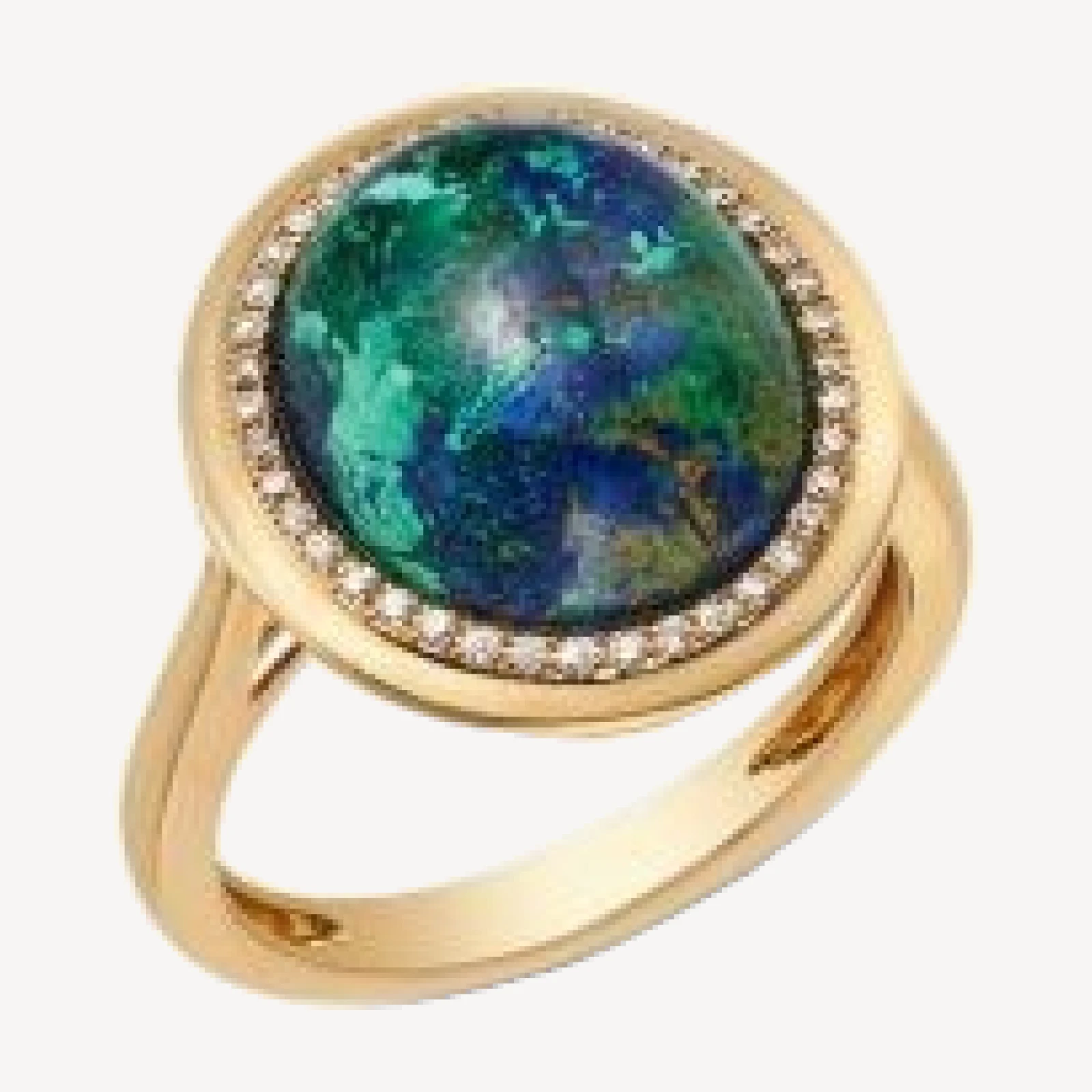 Bloomingdale's Fine Collection Azurite & Diamond Halo Ring in 14K Yellow Gold