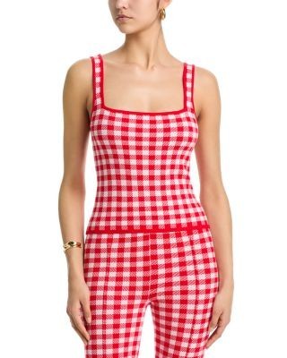 Aqua Gingham Knit Top - Exclusive
