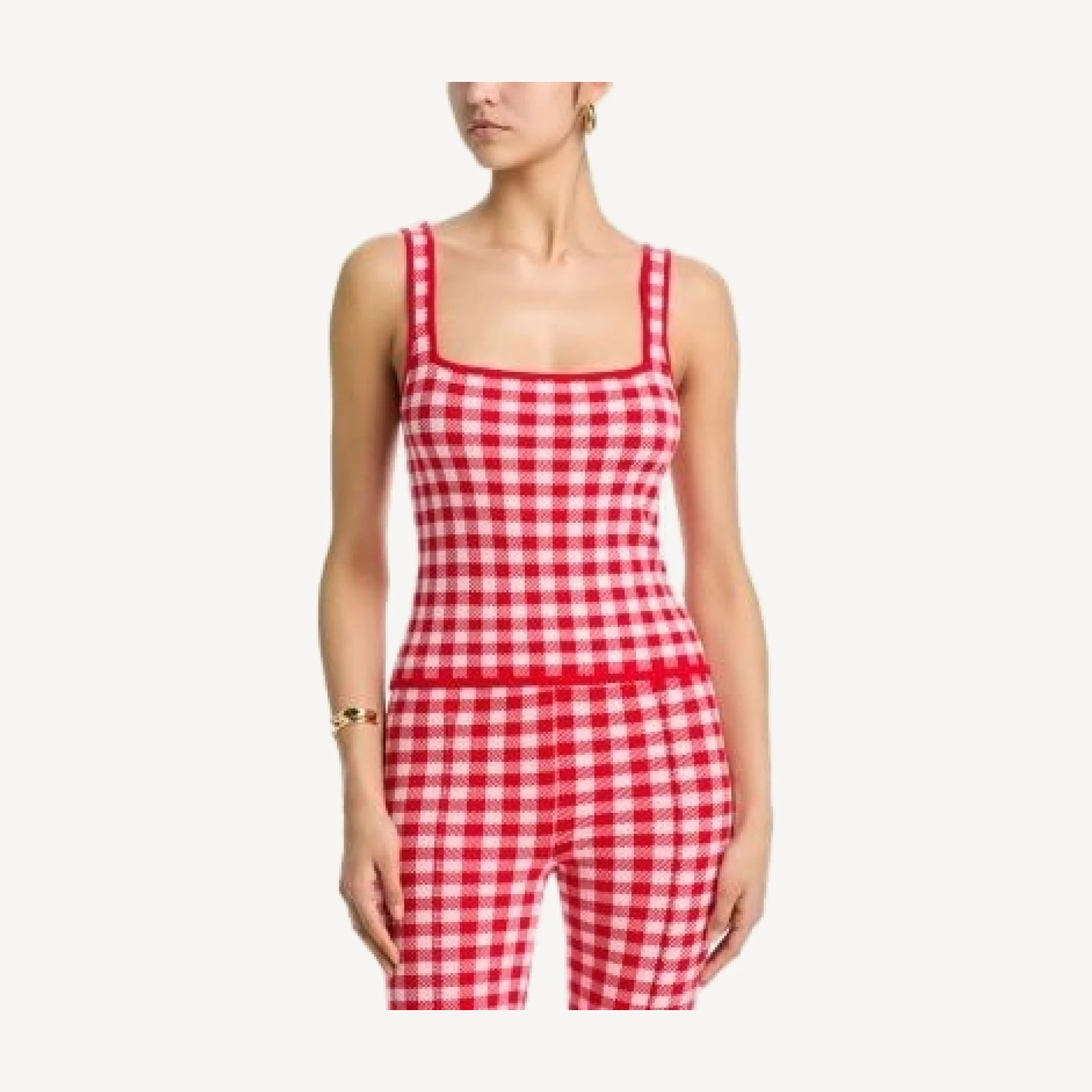 Aqua Gingham Knit Top - Exclusive
