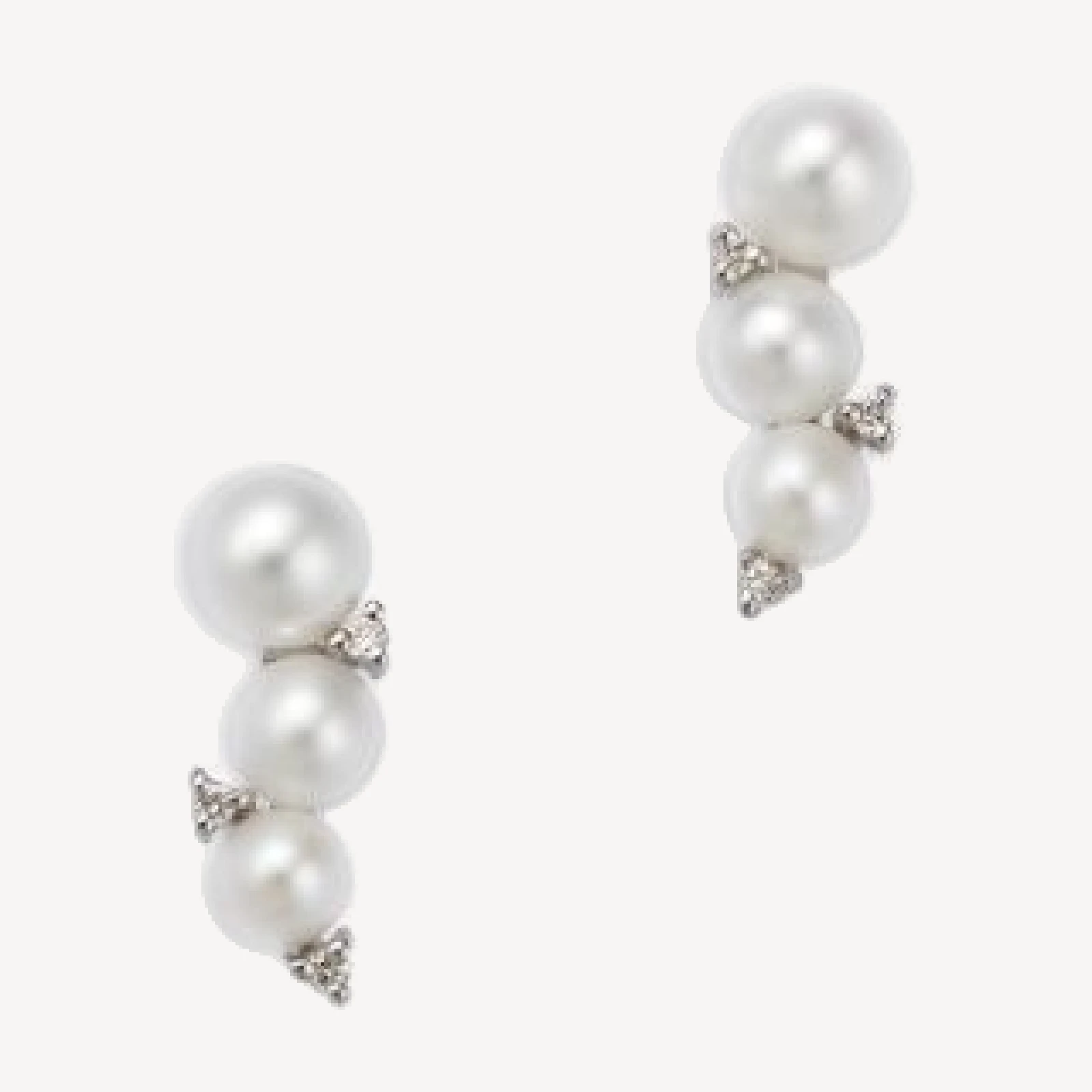 Bloomingdale's Fine Collection Spring Pearl Freshwater Pearl & Diamond Earrings in 14K White Gold