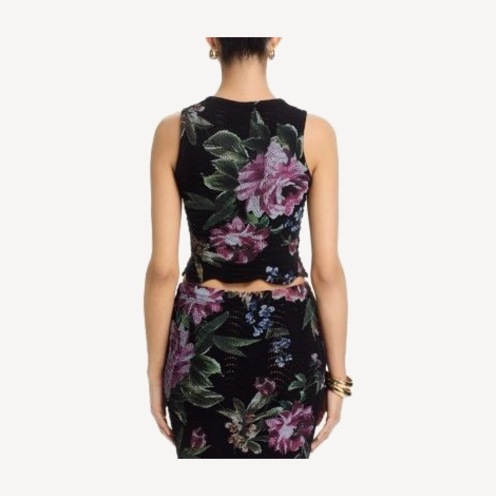 Aqua Floral Sweater Knit Tank Top - Exclusive