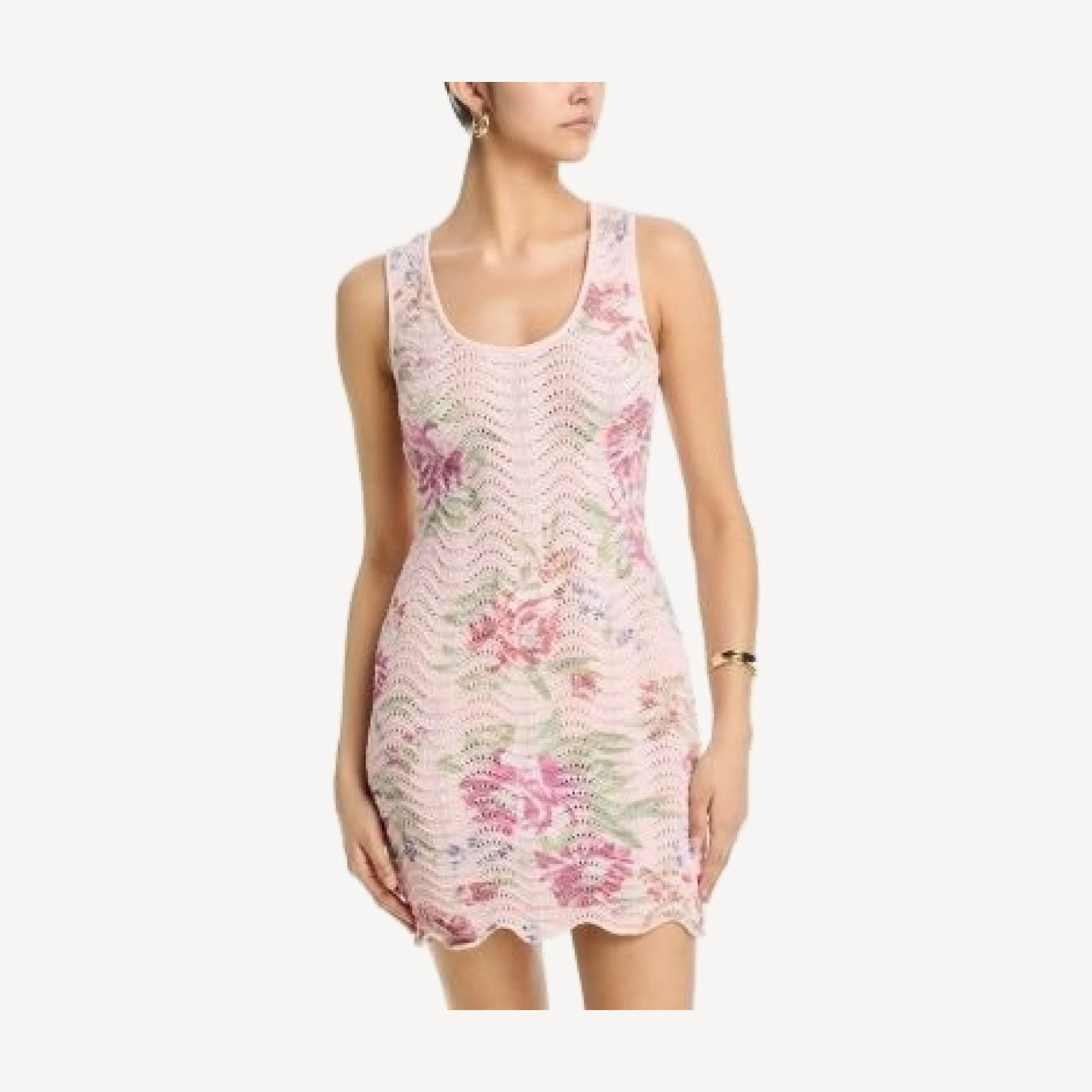 Aqua Floral Sweater Knit Tank Mini Dress - Exclusive