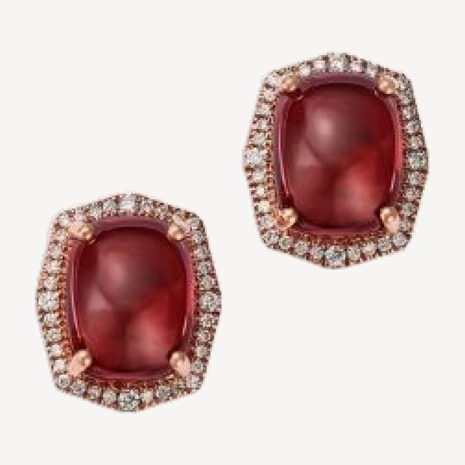 Bloomingdale's Fine Collection Garnet & Diamond Halo Stud Earrings in 14K Rose Gold