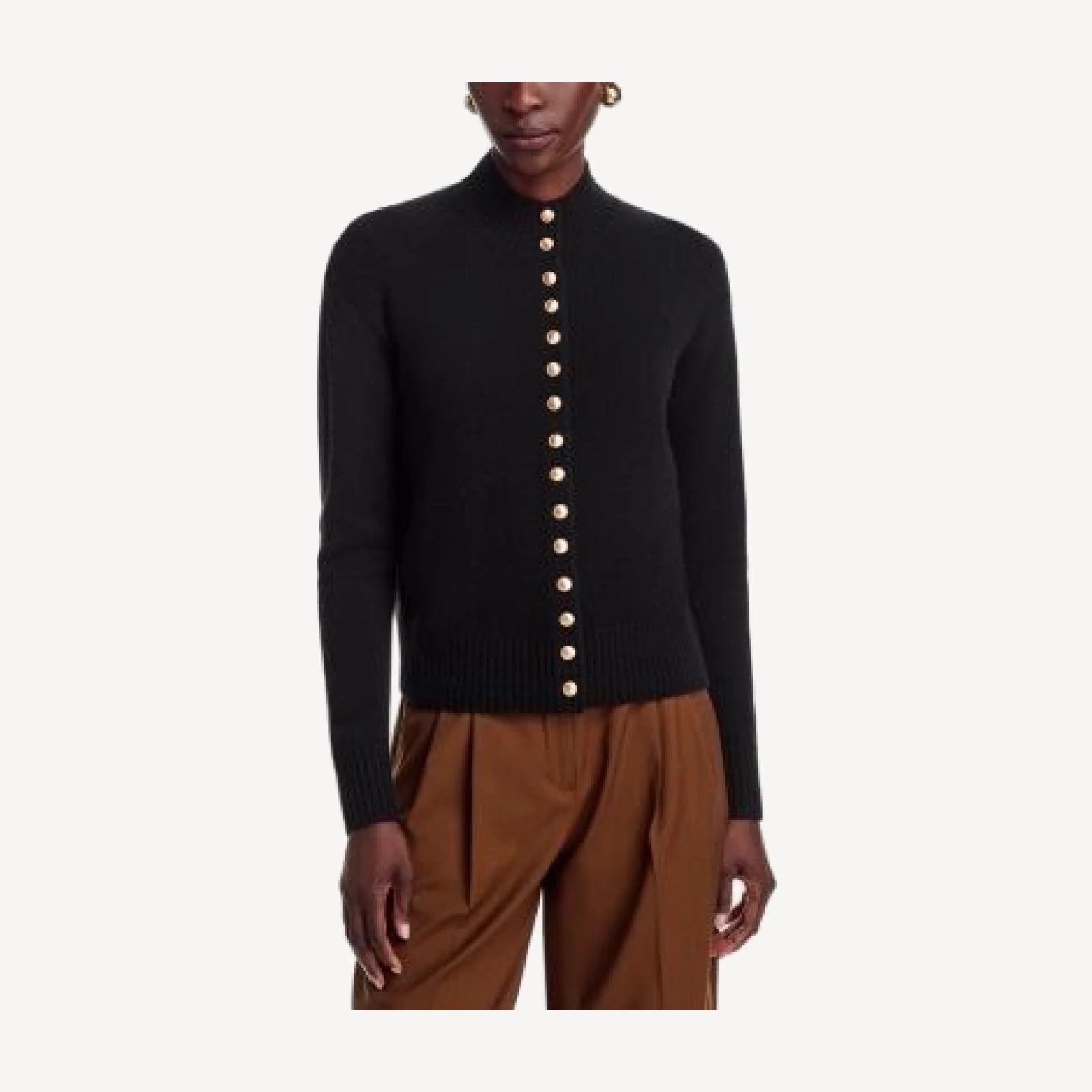 C by Bloomingdale's Cashmere 100% Cashmere Mock Neck Cardigan